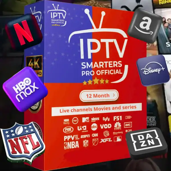 Smarters Pro IPTV subscription - 12 month plan with 34K+ channels, 4K streaming, multi-device support. Best price in USA. Start streaming today!